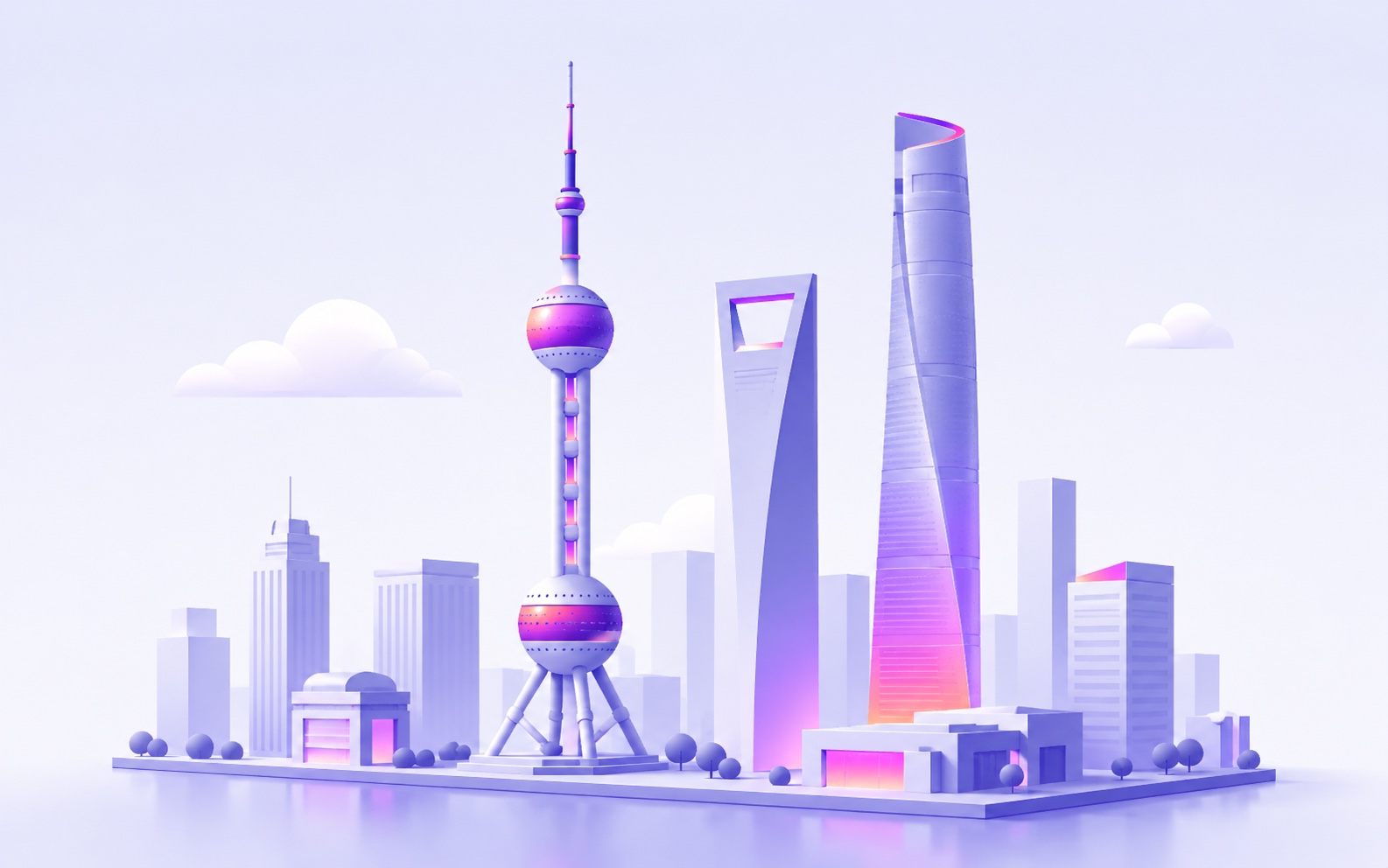 上海城市建筑主题插图